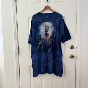 The Mountain Unisex Blue Tie-Dye Zombie Walking Dead Style Tee Shirt Sz 3XL